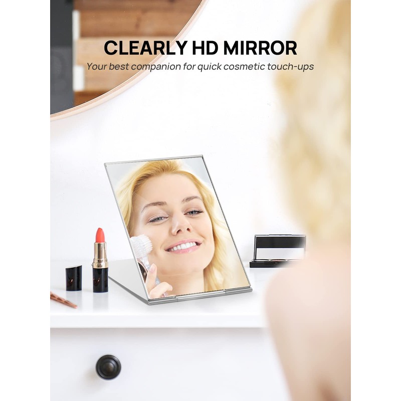 MIRRORNOVA Portable Folding Mirror, Ultra-Slim Makeup Tabletop Mirror for Travel