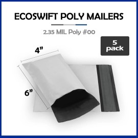 EcoSwift 5 4x5 EcoSwift Poly Mailers Plastic Envelopes Shipping Mailing Bags 2.35MIL