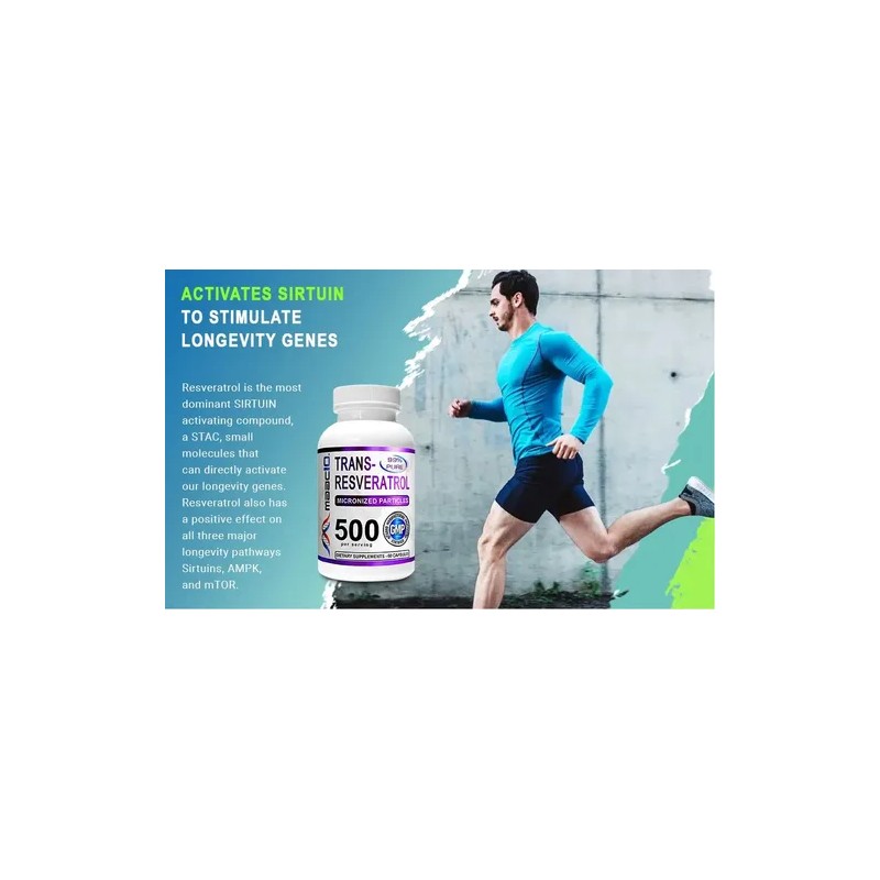 Trans- Resveratrol De 500 Mg 99 Puro Bioperina (60 Caps.)
