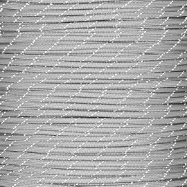 Reflective Type III 550 Paracord – 7 Strand Core – 100% Nylon, Parachute Cord, Commercial Paracord, Survival Cord (50 Feet, Silver Gray with Reflective Tracers)