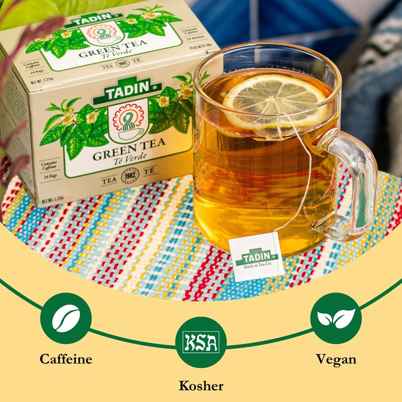 Tadin Green Tea, Herbal Tea, Green Tea Bags, Caffeinated Tea,