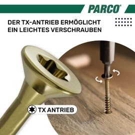 Parco Chipboard Screws with Countersunk Head, 1095x100