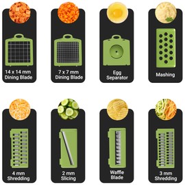 Blaze AU Vegetable Chopper - 15 in 1 Multi-Purpose Mandoline Slicer - Vegetable Slicer - Fruit Cutter with 7 Adjustable Blades & Vegetable Peeler