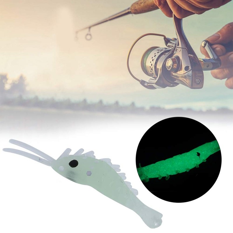 Fishing Soft Bait, Shrimp Bait, Pack of 50, Luminous Fish