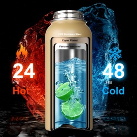 OneTigris Stainless Steel Water Bottle, Water Bottle, 0.9 L High Capacity, Sports Bottle with Good Insulation Effect for Bike, Camping, Yoga, Gym, Airsoft, Camo, 32 oz