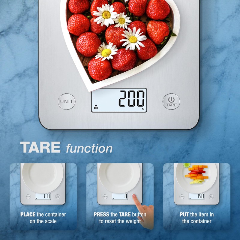 Bisonbody Digital Food Kitchen Scale with Smart App – Large