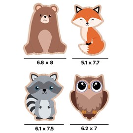 12 Woodland Animals Cutouts by Red Fox Tail - Woodland Animals Party Decorations
