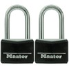 Master Lock Black Vinyl Covered Aluminum Padlock with Key, Keyed-Alike