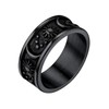 U7 Stainless Steel Rings For Women Star Moon Cool Black