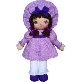 Anico 18" Sweetie Mine Rag Doll – Soft & Cuddly in Lavender Dress | Adorable Plush Doll for Kids | Perfect Girls Gift