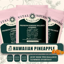 Feminine Balance Gummies – Hawaiian Pineapple (New and Improved Packaging):_60 Balance Gummies