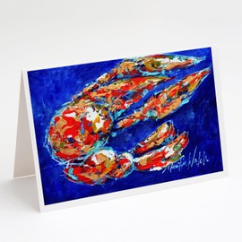 Caroline's Treasures Craw Momma Crawfish Greeting Cards Pack of 8 Blank Cards with Envelopes Whimsical A7 Size 5x7 Blank Note Cards