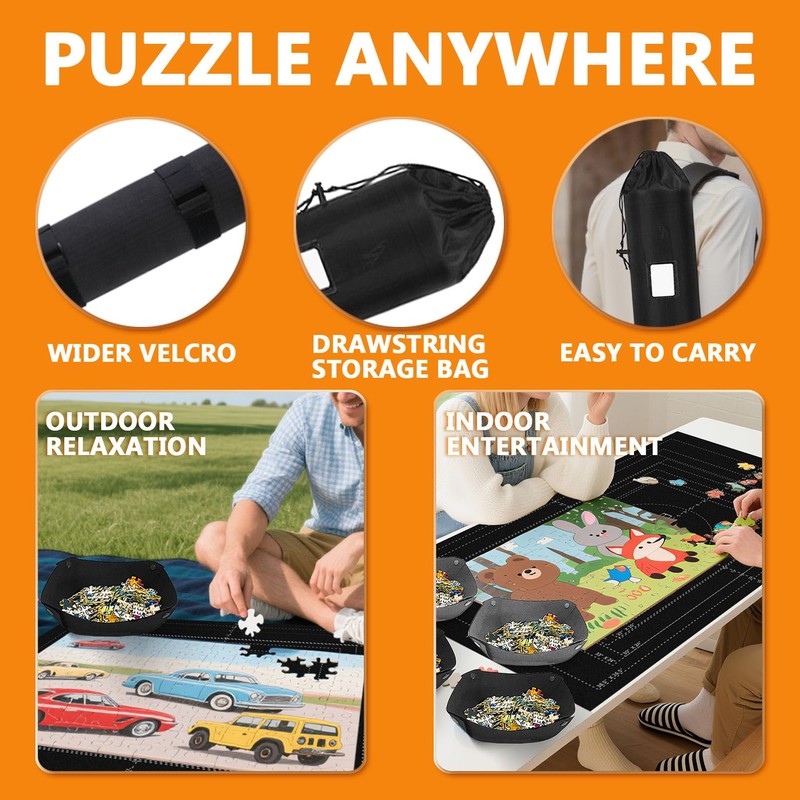 Jigsaw Puzzle Mat Roll Up, 45” x 29.5” Puzzles Matt