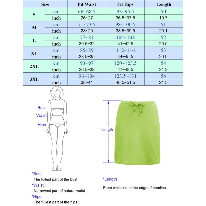 JACK SMITH Knee Length Skirt Athletic Skort Drawstring Waist with