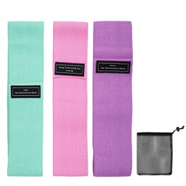 BOROCO 3pcs Elastic Fitness Bands 3 Levels Resistance Bands for Buttocks Exercise Squats Yoga Pilates Gym Unisex