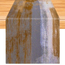 Kiatuniya Table Runner Brown 40 x 140 cm Table Runner Modern Art Painting Table Runner Short Linen Table Decoration Washable for Christmas Party Weddings Holidays Birthday Decoration
