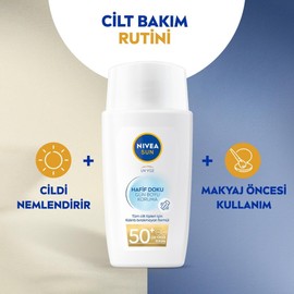 NIVEA Sun Hafif Dokulu Güneş Koruyucu Yüz Kremi 40ml, SPF50