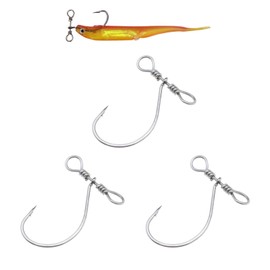 EMSea Pack of 30 Fishing Hooks with Drop Shot Swivel System Drop-Shot Rig Fishing Hooks for Perch Catfish Trout Carp Crucian Carp