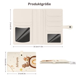 Mngevcy Maternity Log Cover Made of Faux Leather, Maternity Log Protective Cover with 9 Compartments, Maternity Log Covers for Storing Insurance Cards, Ultrasound Images &