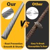 1/4" Wire Rope,25FT 304 Stainless Steel Wire Cable Kit,7x19 Strand