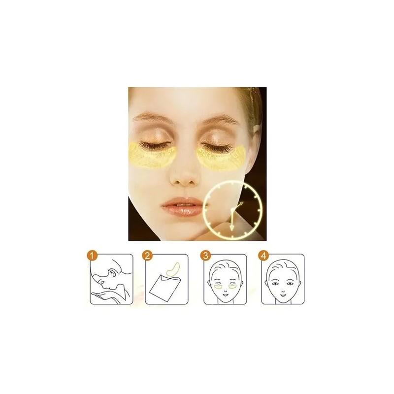 12 Parches Para Ojos Colágeno Hidrogel 24k Elimina Ojeras