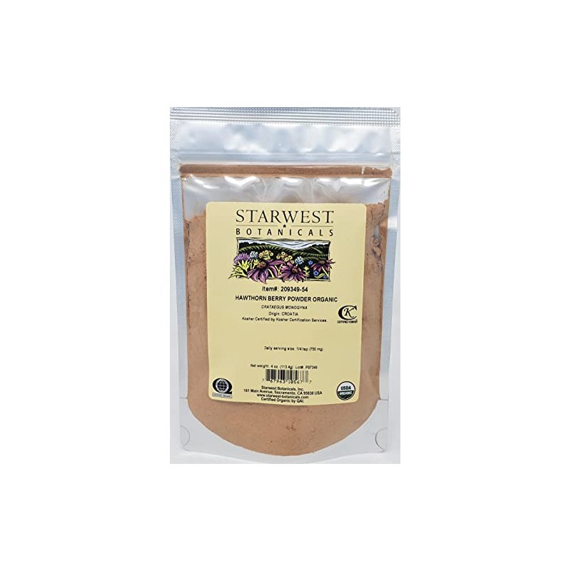 Hawthorn Berry Pwd Org - 4 Oz,(Starwest Botanicals)