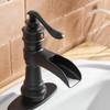 Black Bathroom Faucet Sink Waterfall Bath Faucets Single Handle Single