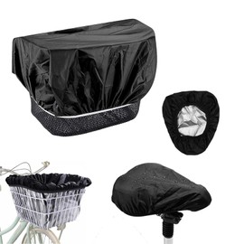 Pack of 2 Bicycle Basket Cover, Rain Cover, Bicycle Basket, Bicycle Rain Cover, Rain Baskets and Seats, Suitable for Most Bicycles and Electric Bicycles