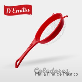 D'Emilia - Plastic Kefir Strainer Kitchen Strainer for Solid and Liquid Food, Set of 3 Small Strainers with Fine Plastic Mesh for Sieving, White