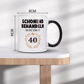 Umllpet Tasse zum 40 Geburtstag, 40 Geburtstagsgeschenk für Frau & Mann, Tasse mit Spruch Witzige, Lustig Kaffeetasse Geburtstag Geschenkideen für Papa Mama Oma Opa Schwarz