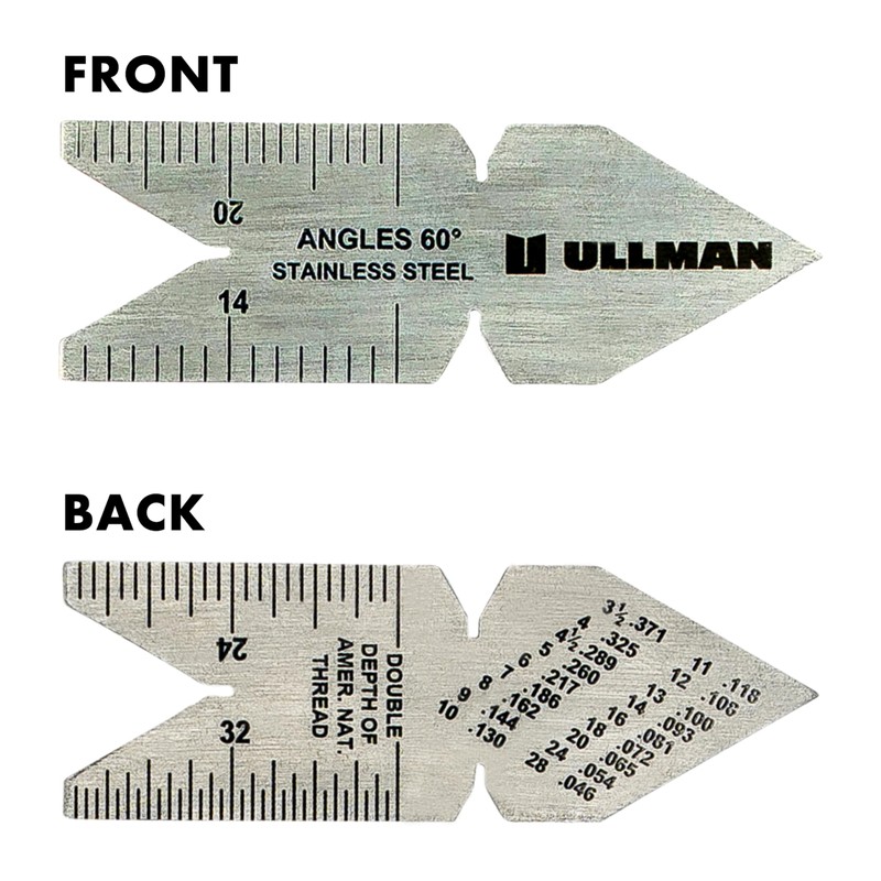 Ullman 60 Degree Center Gage Stainless Steel Lathe Thread Measuring