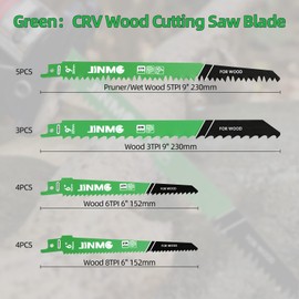 20-Piece Reciprocating Saw Blade Set - 4 Metal & 16 Wood Cutting Saw Blades, Pruner Saw Blades with Organizer Case - Fits Most Brands