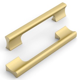 KNOKLOCK 10 Pack 5 Inch(128mm) Kitchen Cabinet Handles Brushed Gold Cabinet Pulls Kitchen Cabinet Hardware Drawer Pulls for Cupboard Wardrobe