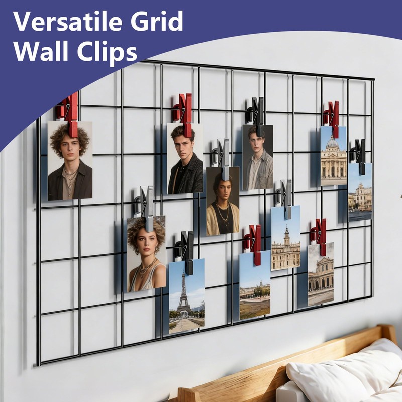 UVKDEENK 12pcs Grid Wall Hooks Clips Gridwall Accessories Oil Painting