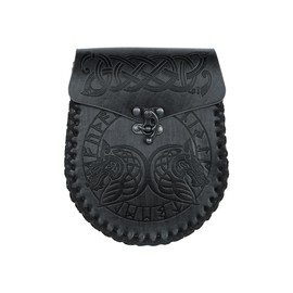 Leather Belt Pouch Medieval Coin Purse Portable Viking Knight Cosplay Belt Pouch Vintage Belt Purse Bag Waist Bag Embossed Belt Bag Pirate Celtic Dice Bag Money Coin Key Holder for Women Men