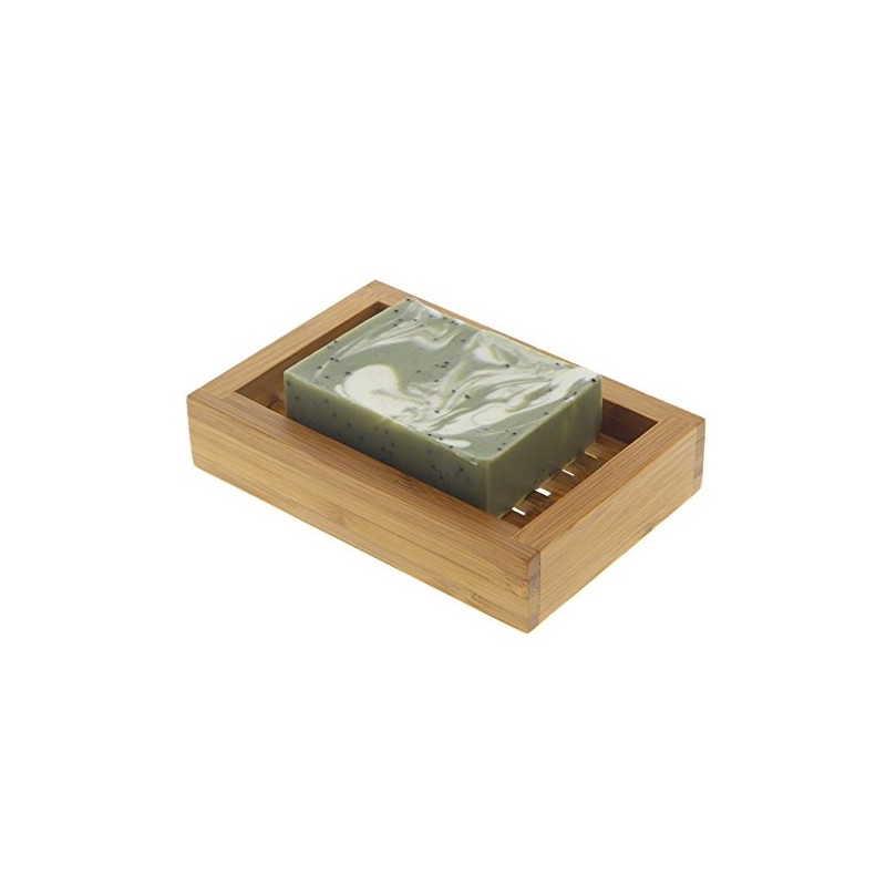 Kosmetex Bamboo Soap Dish in Tiki Style Two-Piece Made of