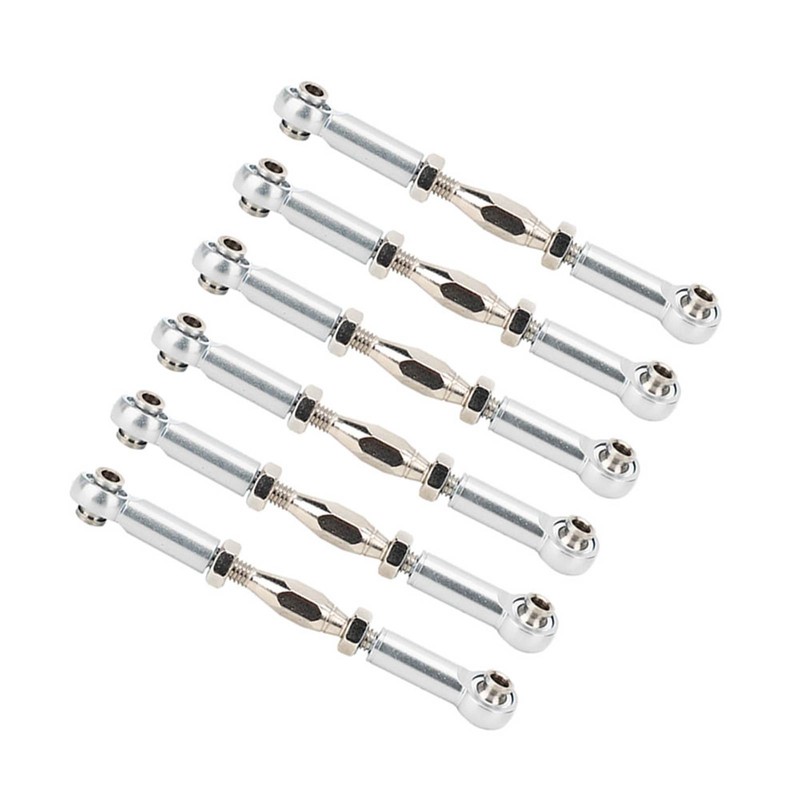 6Pcs Aluminum Alloy Adjustable Push RodsTurnbuckle Rod Linkage Accessories for