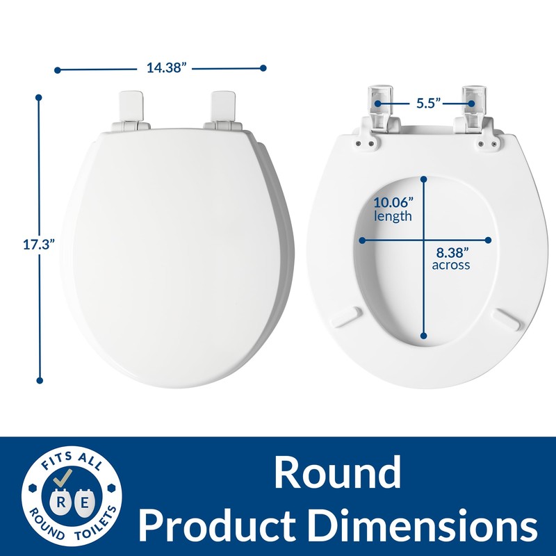 Mayfair Cassel Slow Close Toilet Seat, Easy Clean, Non Slip