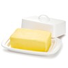 Sweese Large Butter Dish with Lid for Countertop, Porcelain 8oz