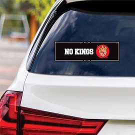 No Kings in America Vinyl Sticker, Resist Hate Decal, Anti-Trump, No Kings Liberty Sticker, Resist Fascism Car Bumper Sticker, 10" x 3"
