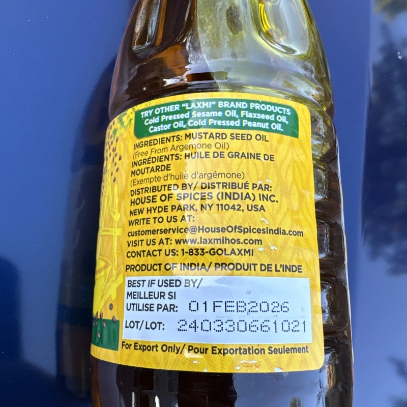 Laxmi Mustard Oil Kachi Ghana- 500 Ml (17 Fl Oz)