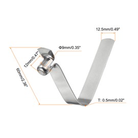 sourcing map 16pcs Single Button Kayak Paddle Snap Spring Clip 9x12x60mm 65Mn Spring Steel V-Shaped Hollow Lift Telescopic Locking Tube Pole Clips for Tent Umbrella Camping