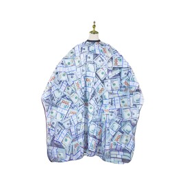 Nicoc Professional Barber Cape for Haircuts – 66" x 56" Large Waterproof Hair Cutting Cape, Hairdressing Gown, Durable Polyester Salon Cape for Men, Women, Kids (Dollars Pattern 4)