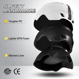 Odoland Ski Helmet and Goggles Set, Snowboard Helmet Glasses for Men, Women & Youth - Shockproof/Windproof Gear for Skiing, Snowboarding, Snowmobile White,S