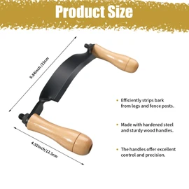 SENONAPO 2 Pcs Draw Shave Knife Set 8 Inch Bark Peeler Wood Razor Shaving Curved Draw Knife Tool Straight Draw Knife Woodworking Debarking Hand Tool for Men Supplies