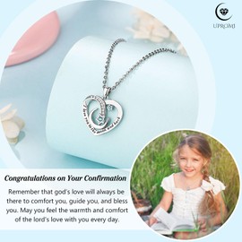 UPROMI Confirmation Gifts for Teen Girls, Confirmation Sponsor Gifts for Teenage Girl Cross Necklace for Girls Christian Religious Catholic Easter Gifts Confirmation Decorations