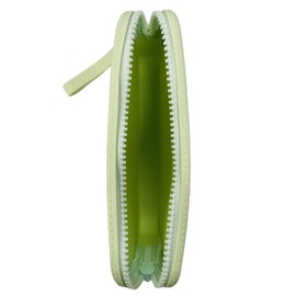 WHHJM Large Silicone Multifunctional Essential Bag Portable Travel Makeup Bag for Women Men Cards Cash Bag Zipper Pouch (Light Green)