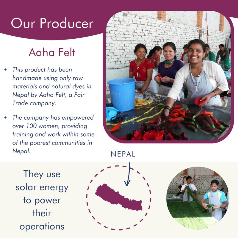 Felt Flower Garland - Purple (approx. 160 cm long)