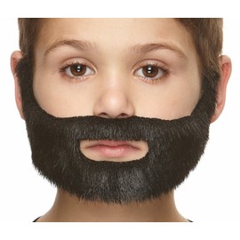 Mustaches Self Adhesive Nobleman Fake Beard for Kids, Novelty, Small Realistic False Facial Hair, Costume Accessory for Children, Black Lustrous Color