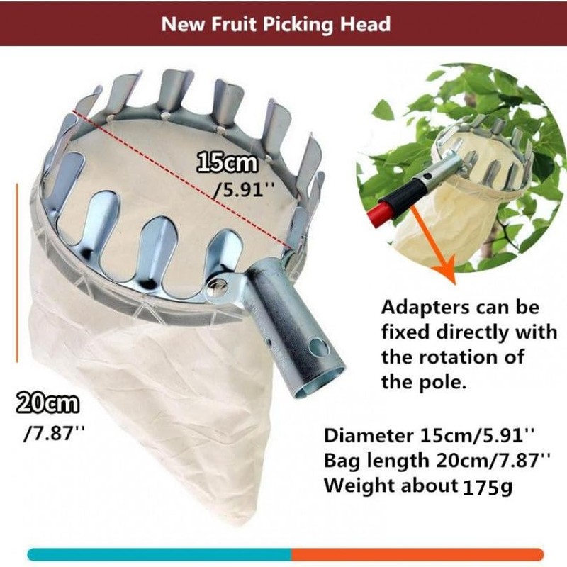 Omninmo Metal Fruit Picker Head Basket Diameter 150mm High Place